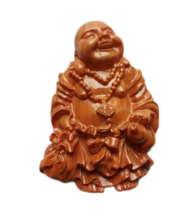 Woodgrain Buddha Magnet 4 Asst
