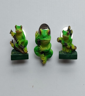 Green Tree Frog Memo Clip Magnet 3 Asst