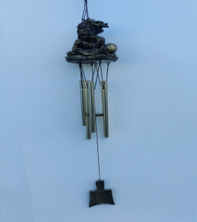 Guardian Dragon Gold Wind Chime