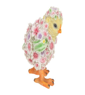 14cm Standing Chick With Floral Design