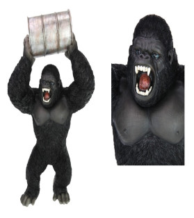 56cm Standing Gorilla Holding Oil Drum