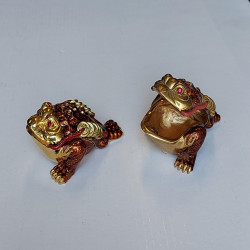 Gemstone Chinese Lucky Money Frog Pewter Jewel Box
