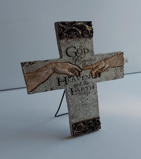 God Cross Plaque With Wording 25cm