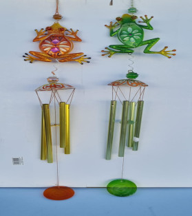 Metal Glass Frog Wind Chime