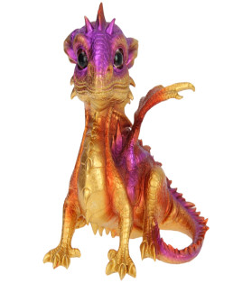 Cute Purple/Gold Sitting Dragon 19cm