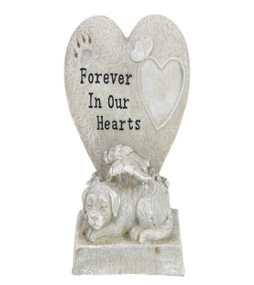 Memorial Dog with Love Heart and Inspirational Wording 28cm