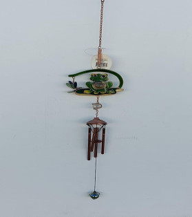 Copper Frog With Ball Windchime