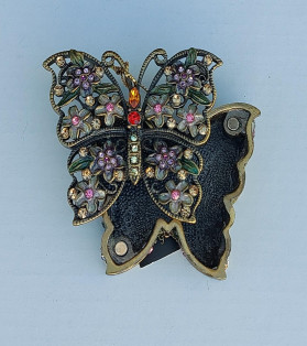 Gemstone Filigree Butterfly Pewter Jewel Box