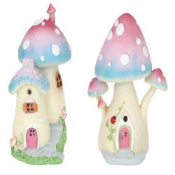 18cm Fairy Mushroom House 2 Asstd