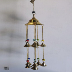 Beaded Gold Brass Bells Yoga Zen Hanging Wind Chime