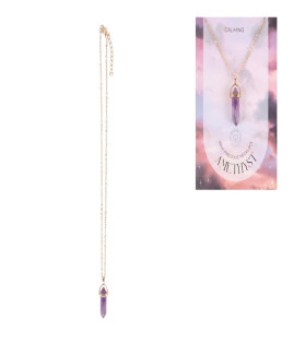 Amethyst Crystal Necklace on Coloured Card