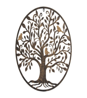 60cm Tree of Life Metal Wall Art with Birds
