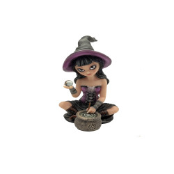 19cm Witch Holding A Glass Ball