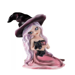 19cm Witch With Cat