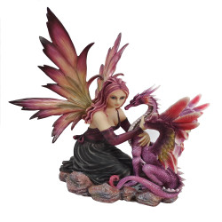 Large Kneeling Fairy With Dragon