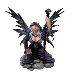 Large Sitting Fairy With Glass Ball