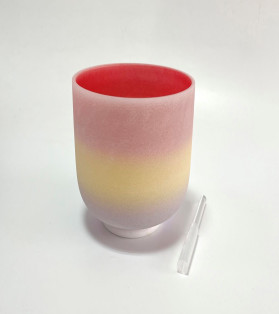 Crystal Frosted Rainbow Singing Bowl C Note 20cm