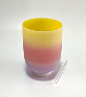 Crystal Frosted Rainbow Singing Bowl E Note 20cm