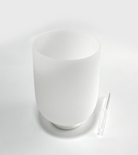 Crystal Frosted White Singing Bowl A Note 20cm