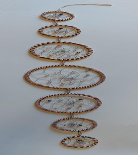 String Of 7 Dream catchers With Beads