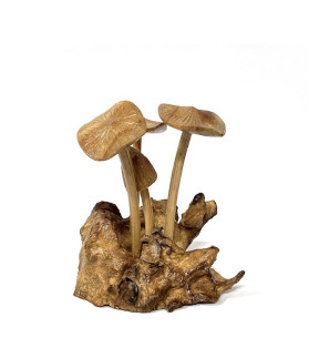 Small Wooden Mushroom Sculpture Lacquered