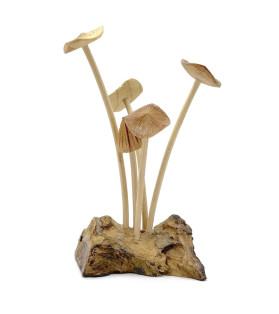 Large Wooden Mushroom Cluster Lacquered