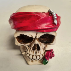 Skull With Headband And Rose