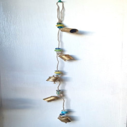 String Of 5 Iron Bells With Beads