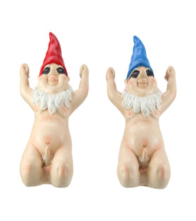 20cm Kneeling Naked Gnome Winning 2 Asstd