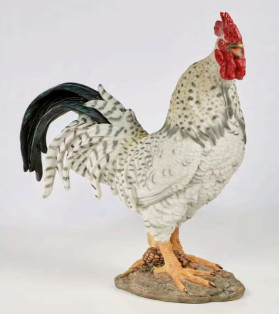 46cm White Standing Rooster
