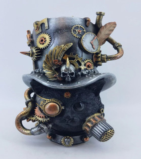 21.5cm Steampunk Witch Cat With Hat