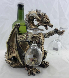29.5cm Steampunk Dragon Wine Holder