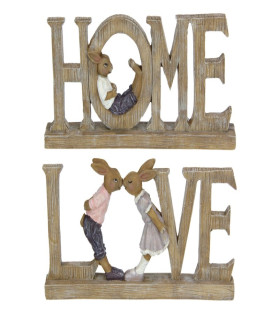 Bunny Rabbit on Decal Love/Home Plaque