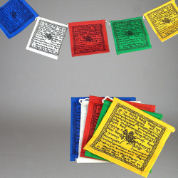 5.5" Tibetan Prayer Flags on Rope (5 Pack)