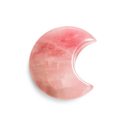 Rose Quartz Crystal Crescent Moon
