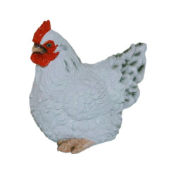 15cm White Sitting Hen