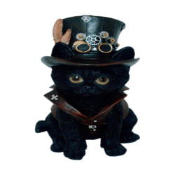 18.5cm Steampunk Witch Kitten With Hat