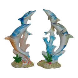 29cm Twin Dolphin On Coral