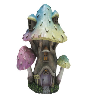 25cm Fairy Mushroom House Pink/Purple