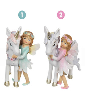 9cm Fairy & Unicorn With Flowers 2 Asstd