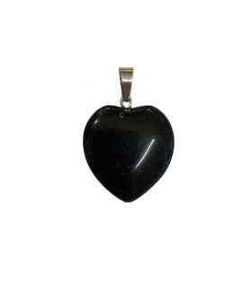 25mm Black Obsidian Heart Pendant