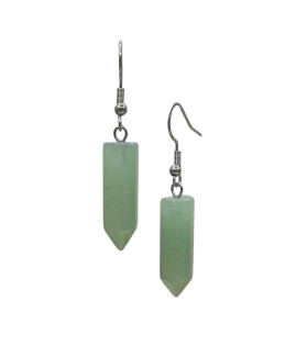 Green Aventurine Terminated Surgical Steel Earring