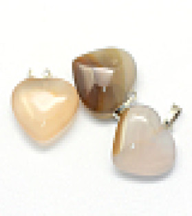 25mm Agate Stone Heart Pendant