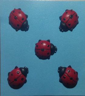 Packet Of 5 Mini Ladybug Flat Magnets
