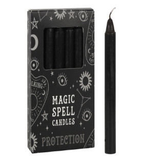 10cm Black Protection Spell Candle  (12 per packet)
