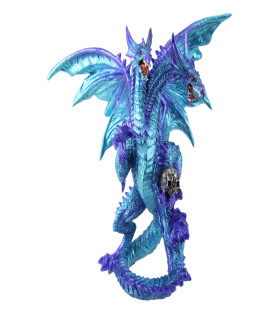 21cm Electric Blue Twin Head Dragon