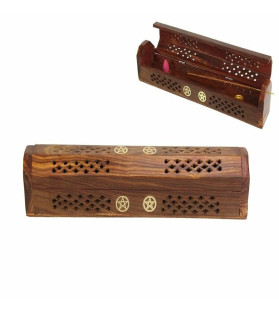30cm Pentagram Mango Wood Incense Box