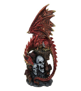 23cm Guardian Dragon With Skull Mushroom Lair