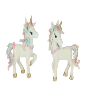 79cm Stand Unicorn with Floral Pastel Finish