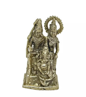 Mini Brass Shiva Family Statue